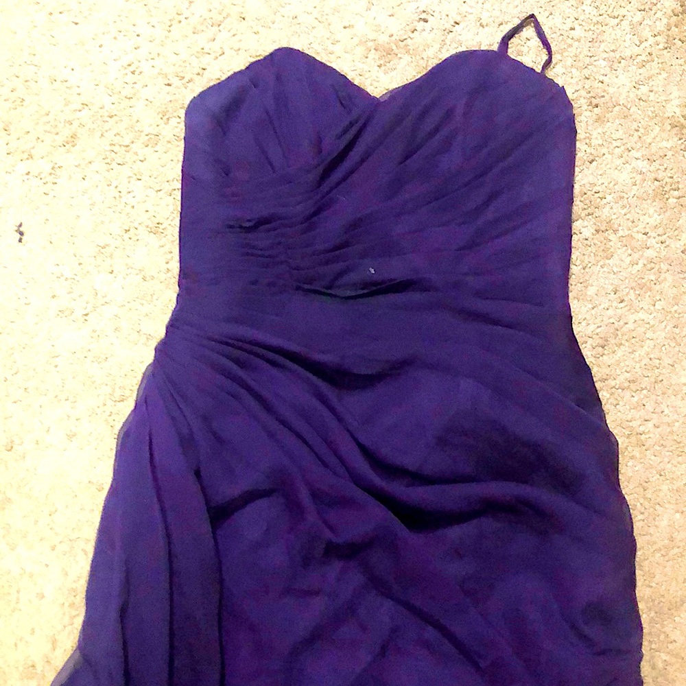 Sleeveless purple prom dress